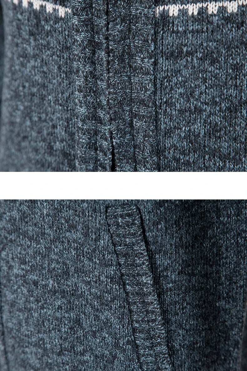 Herren Herbst Jacke Übergangsjacke Warme Sweatjacke Zipper Sweater Strickjacke