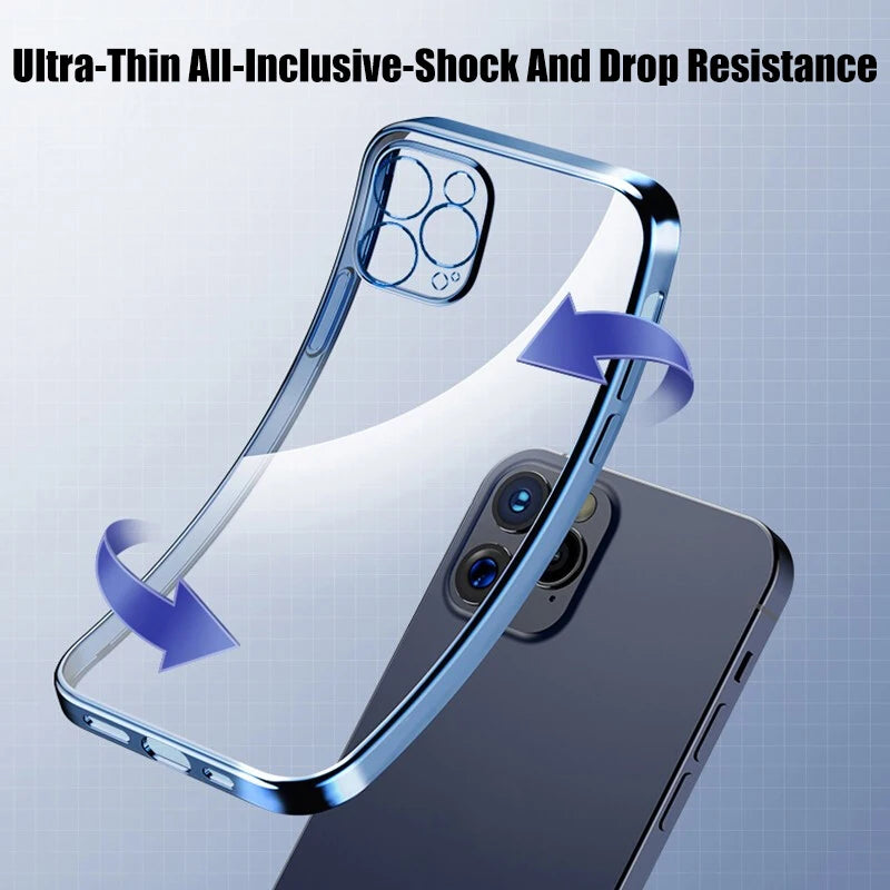 Klare Hülle IPhone 8 11 12 Pro Max Handy Case Tasche Cove Schutzhülle Silikon
