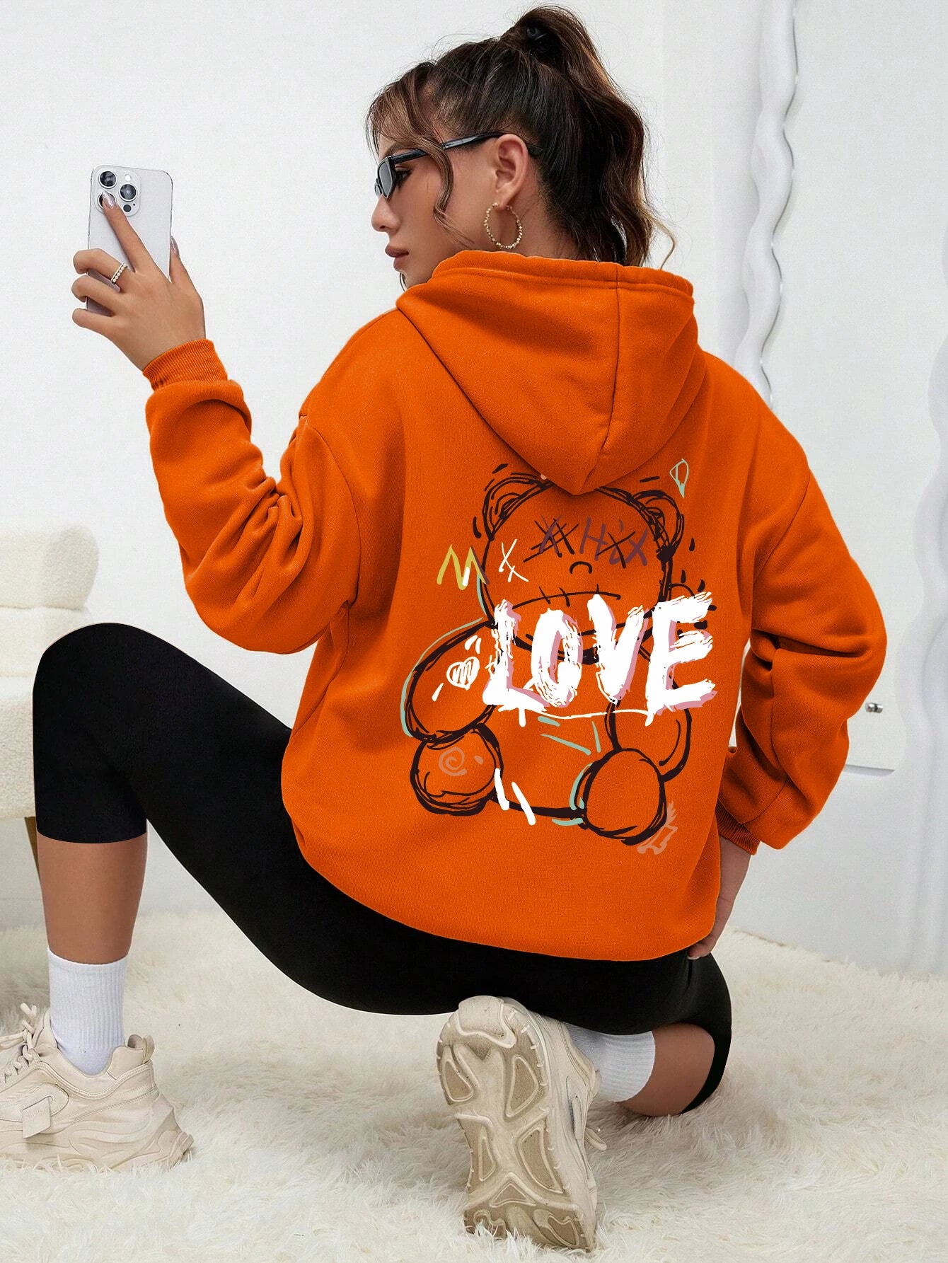Teddybär Kapuzenpullover Sweatshirt Fleece Hoodie Pulli Damen Kapuzenpulli Shirt