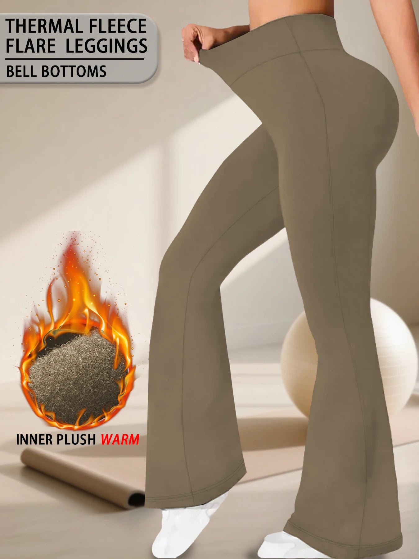 Frauen Hose Winter Leggins Warm Thermohose Innenfleece Blickdichte Strumpfhose
