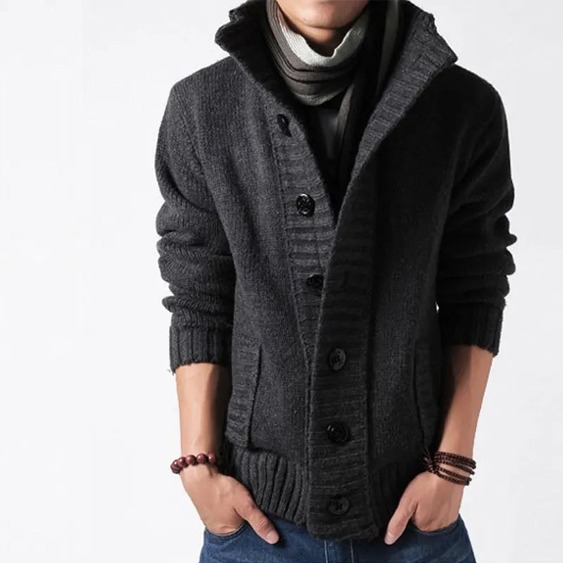 Herren Herbst Jacke Übergangsjacke Sweatjacke Sweater Strickjacke mit Zopfmuster