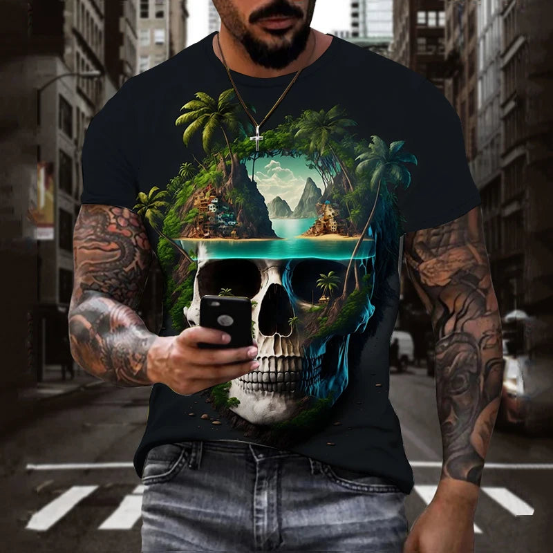 Fashion Sommer T-Shirt Herren Vintage Shirt Rundhals Unisex Streetwear Tank Top