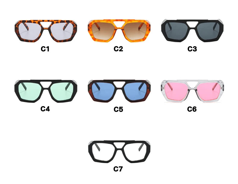 Damen Sonnenbrille Designer Luxus Brille Quadratische Übergröße Gläser Vintage
