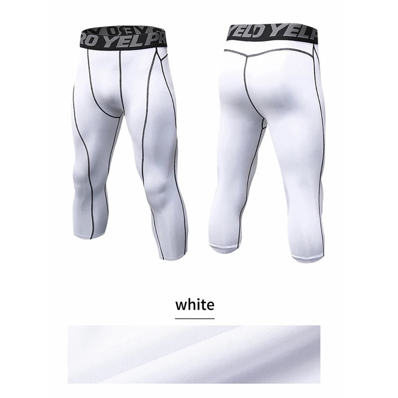 Pantaloni a Compressione da Uomo Leggings Calcio Corsa Palestra Leggins Calza
