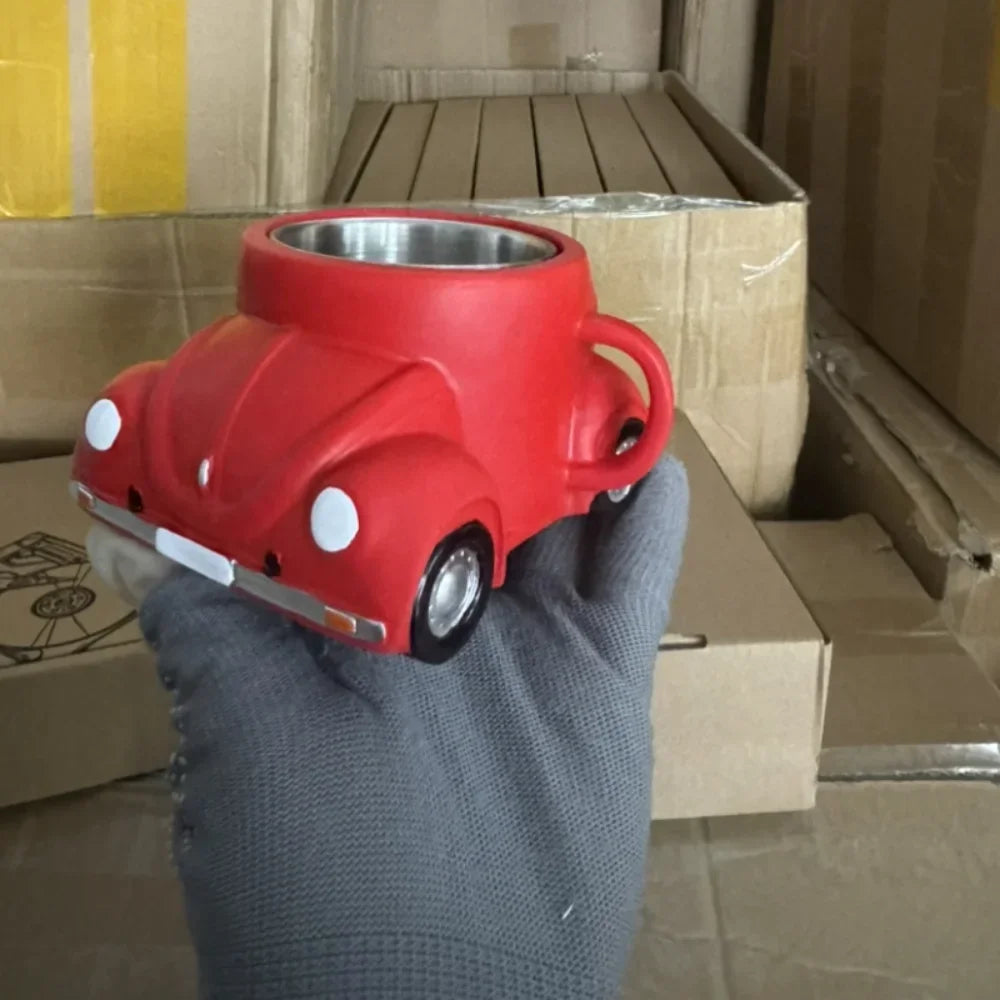 Edelstahl Kaffeebecher Mug VW Beetle-Motiv Kaffeetasse Becher Tasse Geschenk