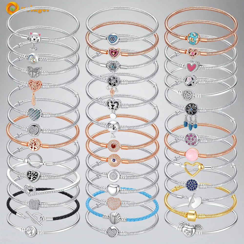 Bettelarmband Sammelarmband aus 925er Silber Sterlingsilber Charms Armband Damen