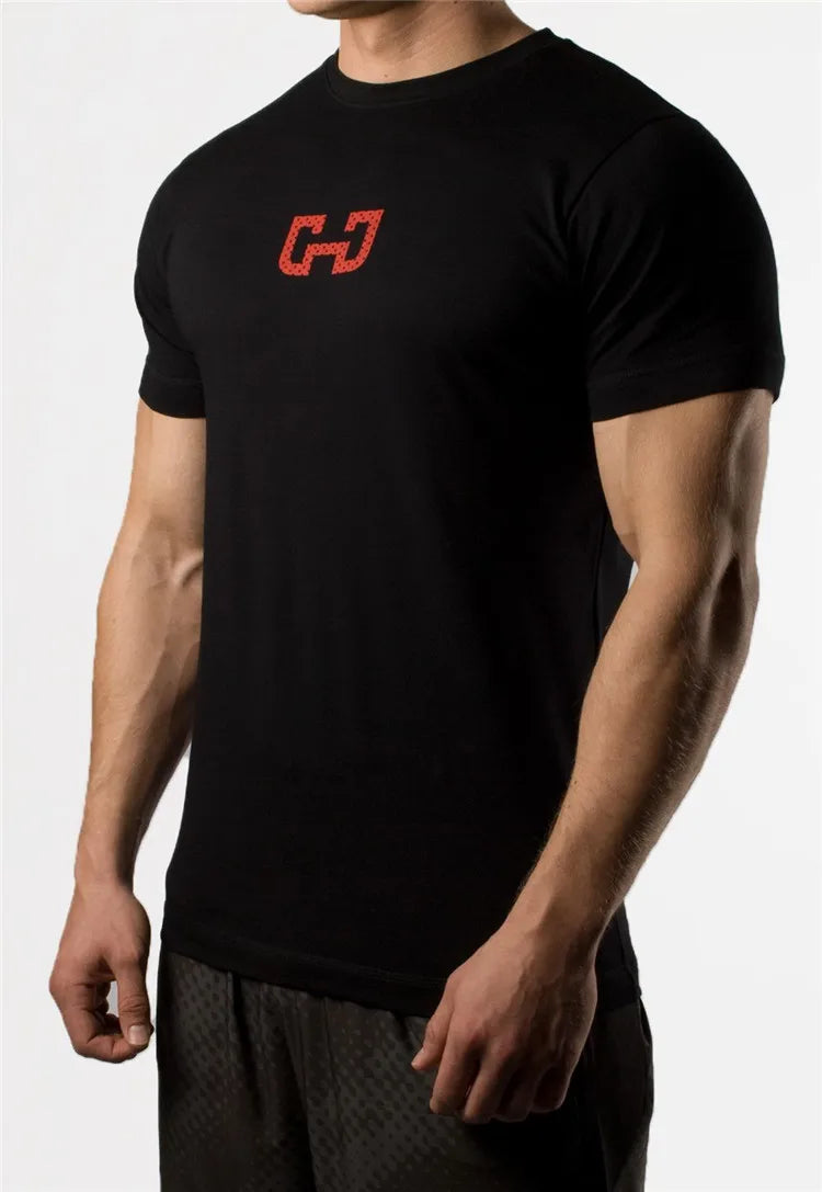 Männer Mode T Shirt Männer Tops Sommer Fitness Bodybuilding Kleidung Muscle Männlichen Shirts Baumwolle Slim Fit Tees