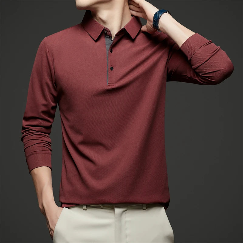 Herren Poloshirt POLO Shirt T-Shirt Langarm Zipper Hemd Fashion Polohemd Top NEU