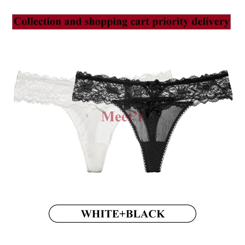 2Stk Frauen Spitze Tanga String Höschen Sexy Schlüpfer Slip Dessous Unterwäsche