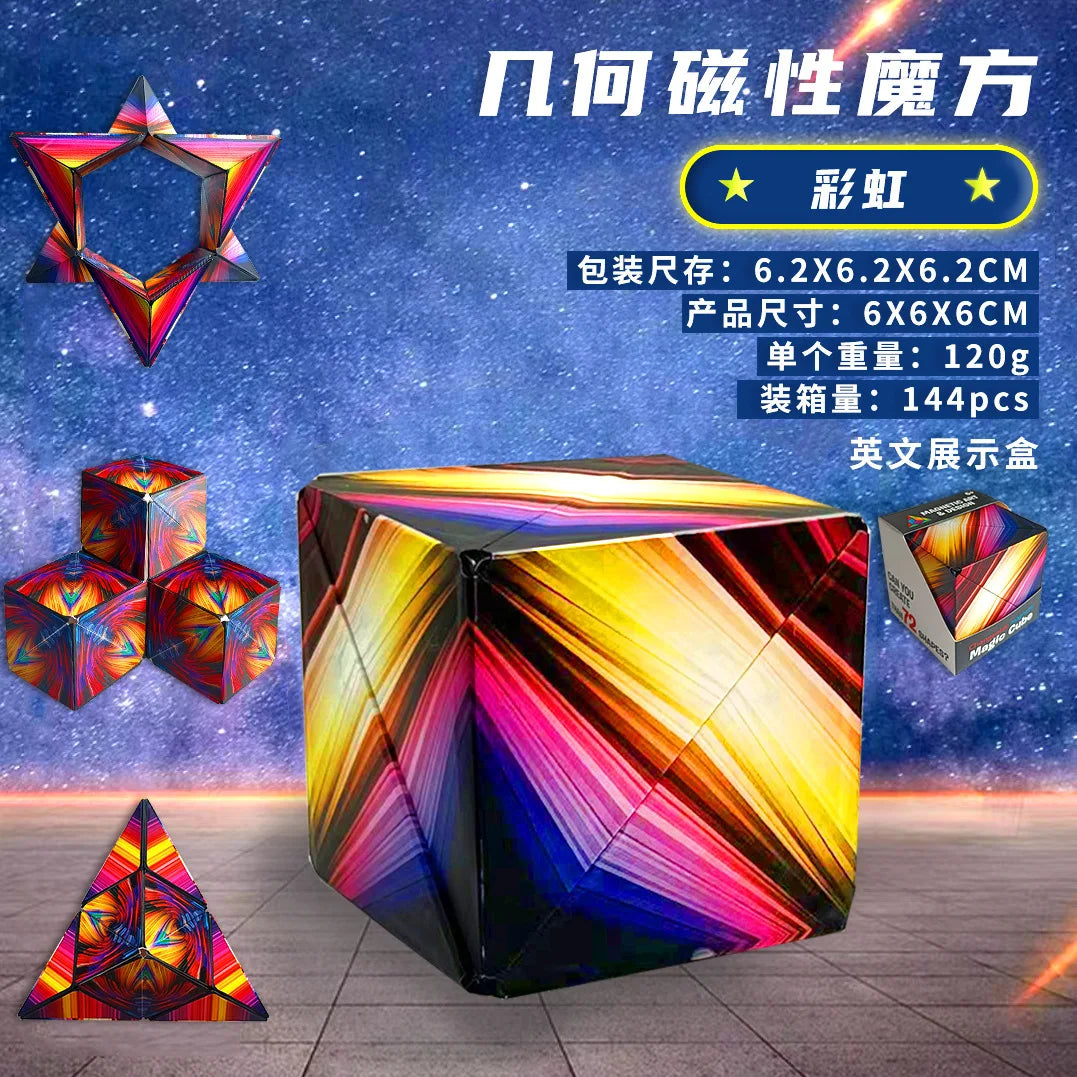 Zauberwürfel Anti Stress Spielzeug magnetischer 3D Drehwürfel Magischer Würfel