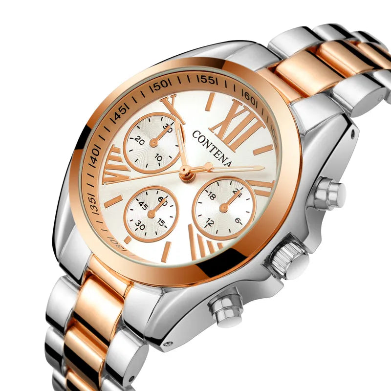 Damen Armbanduhr Fashion Luxus Quartz Armband Uhr Chronograph Business Schmuck