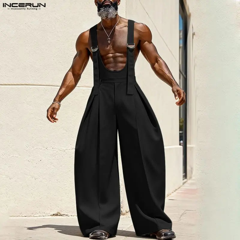 Männer Latzhose Hose Harems Pumphosen Pluderhosen Jogger Overalls Streetwear