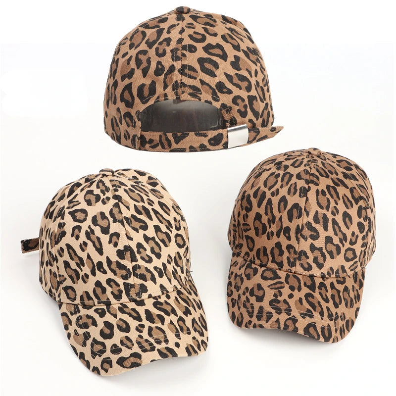 Cappy Unisex Leopard Basecap Cap Kappe gebogen Damen Hip Hop Baseball Cap Hut