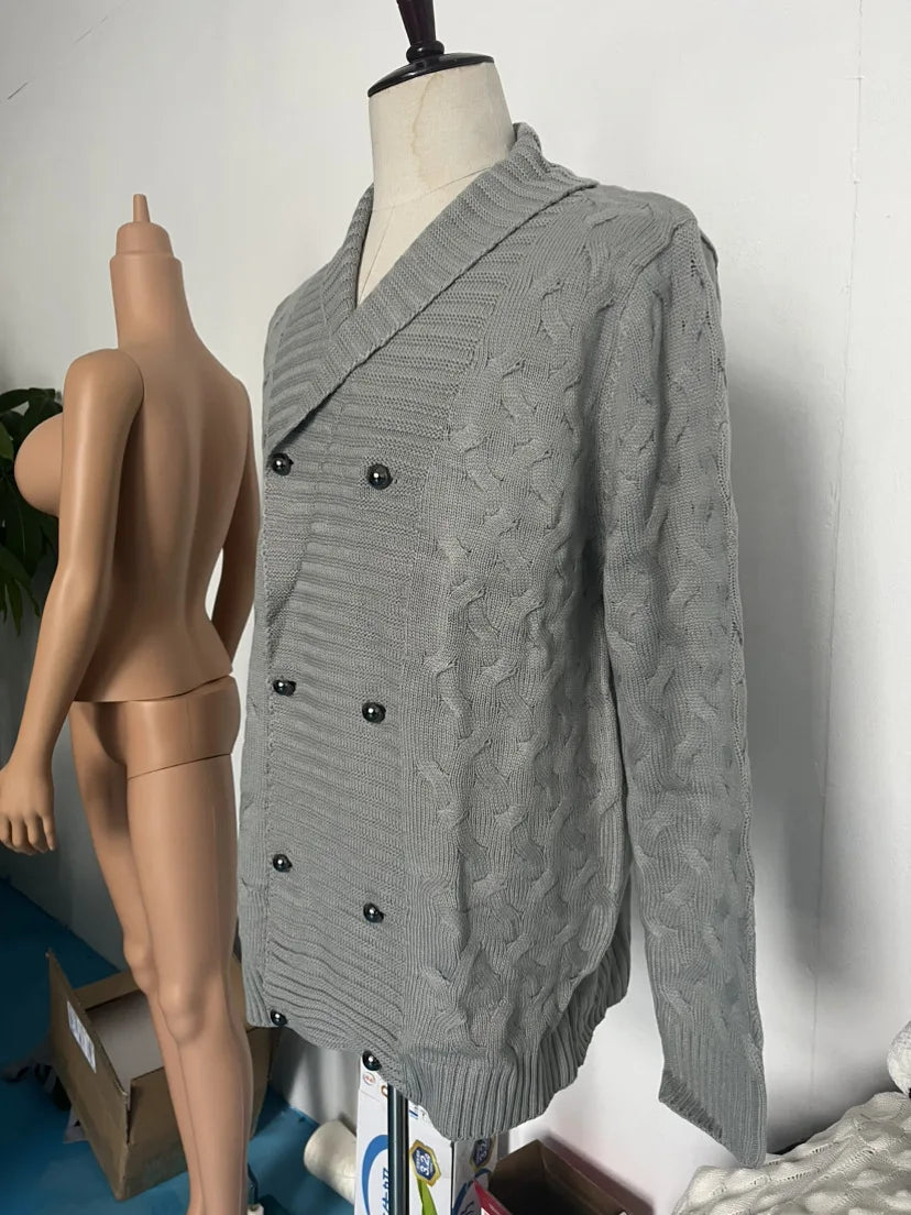 Herren Herbst Jacke Übergangsjacke Sweatjacke Sweater Strickjacke mit Zopfmuster