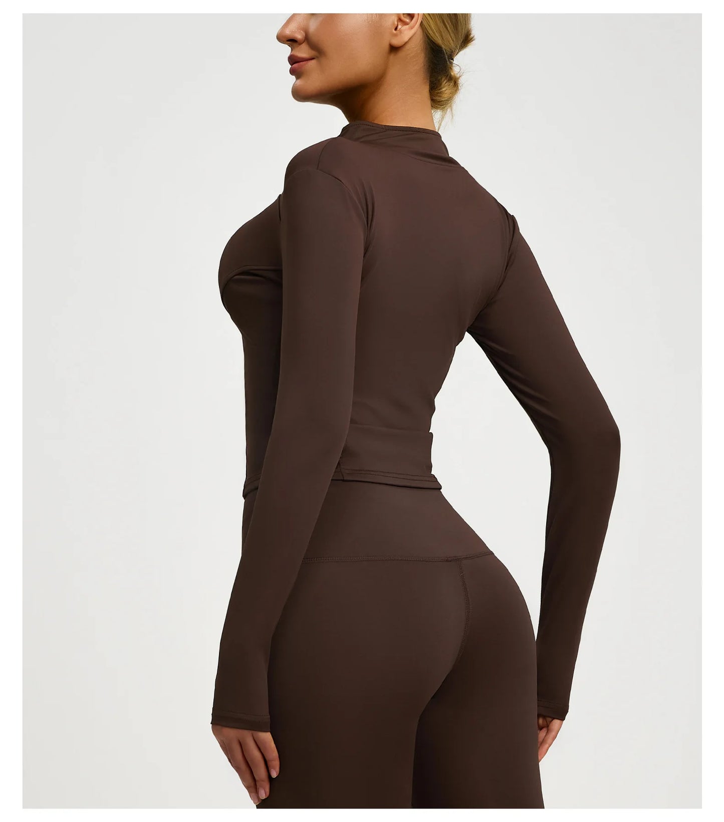 Damen kurze Sportjacke Sweatshirt Fitness Gym Jacke Yogajacke Yoga Sportswear