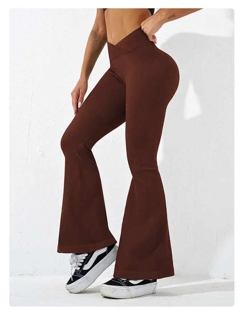 Sexy Schlank Ausgestelltes Hosen Kreuz Taille Legging Frauen Nahtlose Gym Laufen Radfahren Stricken Yoga Stretch Butt Lift Hohe Taille Hosen