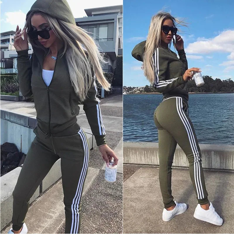 Damen Jogginganzug Jogging Trainingsanzug Fitnessanzug Freizeitanzug Hausanzug