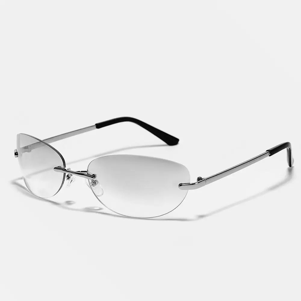 Designer Sonnenbrille Damen Herren Brille Randlose Gläser Pilotenbrille UV400