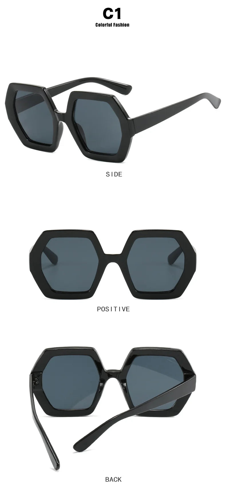 Damen Sonnenbrille Designer Luxus Brille Runde Übergröße Gläser Vintage UV400