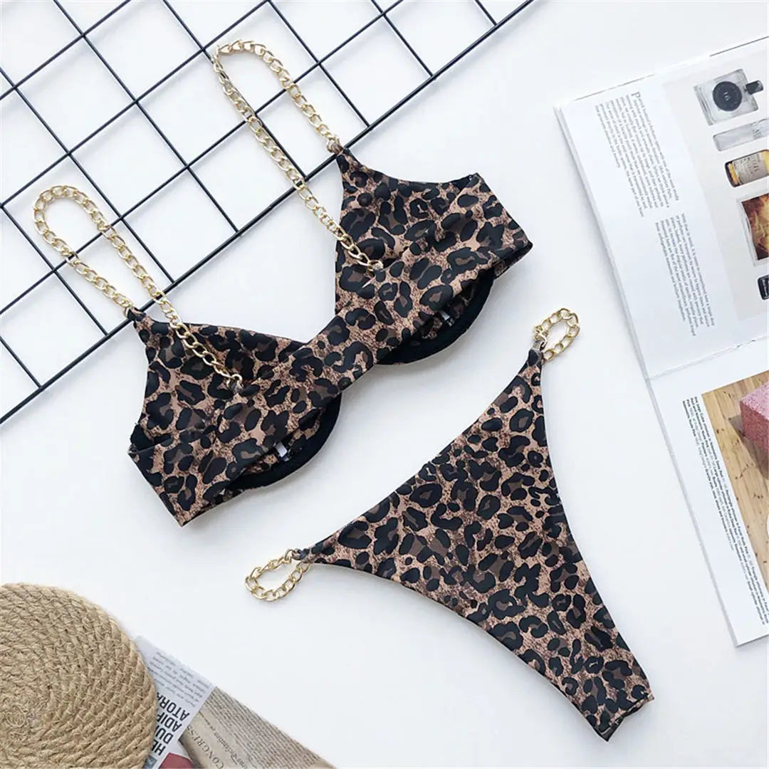 Frauen Bademode High Cut Bikini Set Sexy Push Up Badeanzug Damen Tanga Swimwear