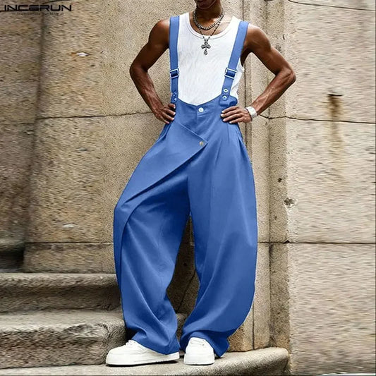 Männer Latzhose Hose Harems Pumphosen Pluderhosen Jogger Overalls Streetwear