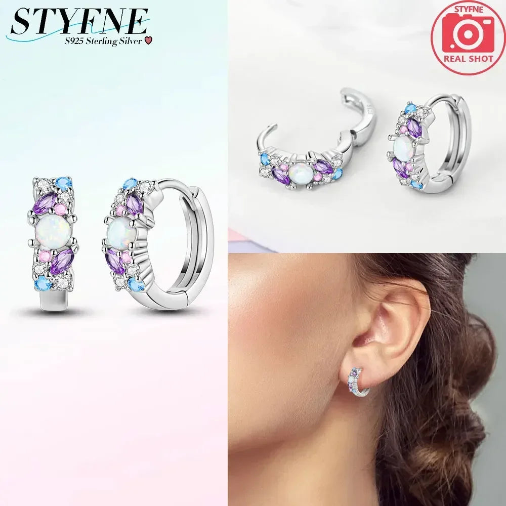 Creolen 925 Silber Ohrringe Zirkonia | Hypoallergen | Luxus Ohrstecker Geschenk