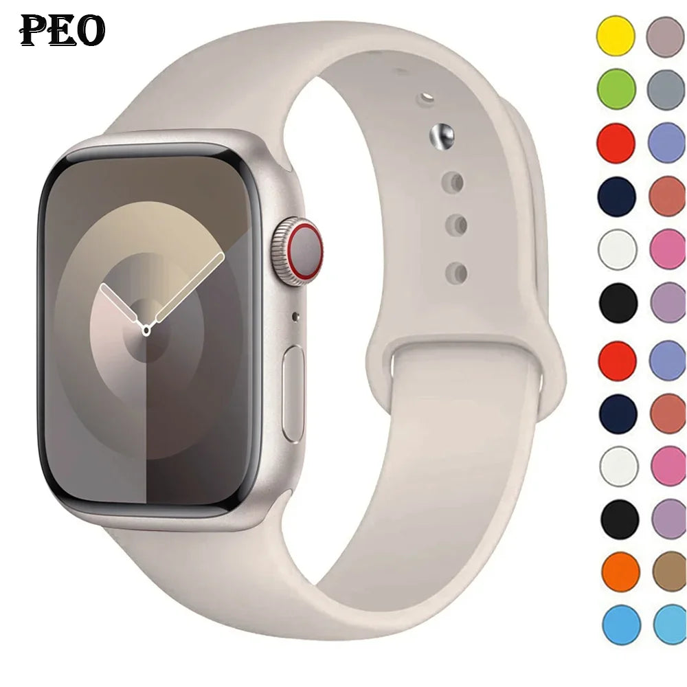 Silikon Armband für Apple Watch Series 9 8 7 6 5 4 3 SE Ultra Sport Band iWatch