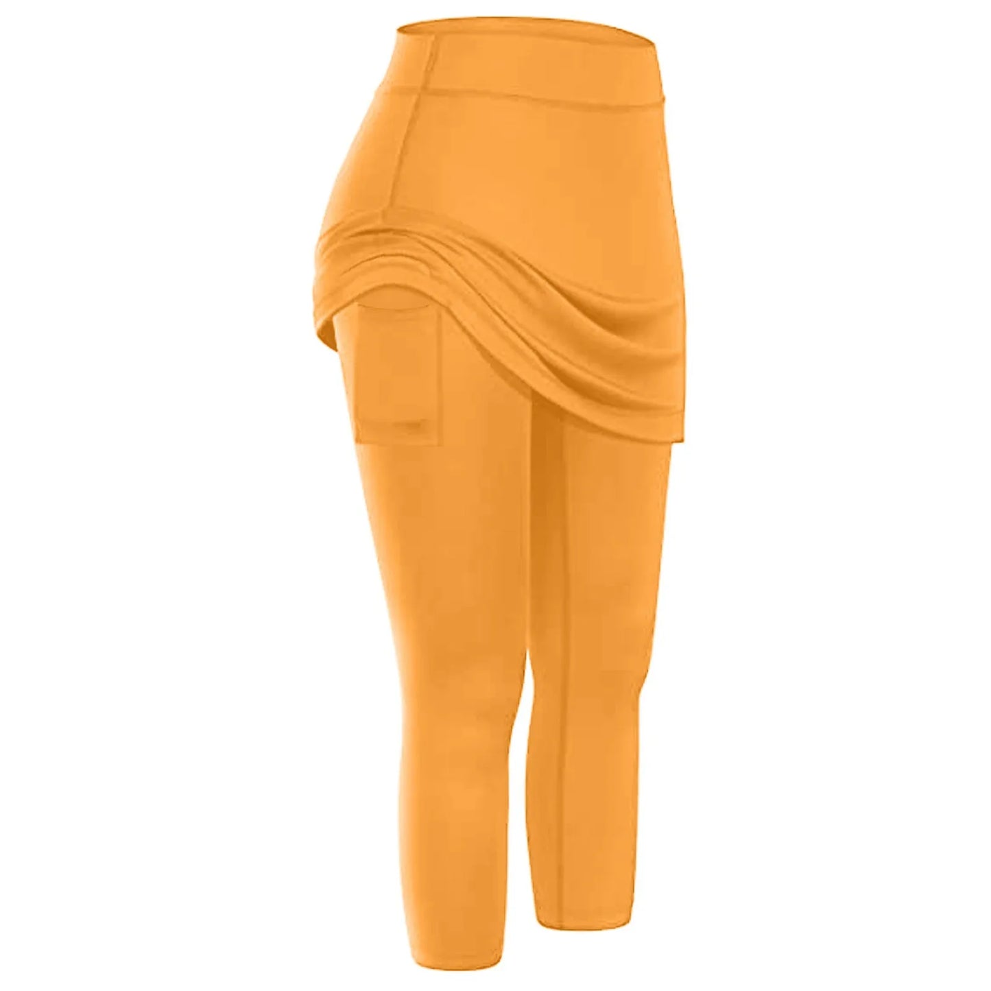 Yoga Leggings Mini Kleid Damen Hose Fitness Hosenrock Leggins Rock Tennisrock