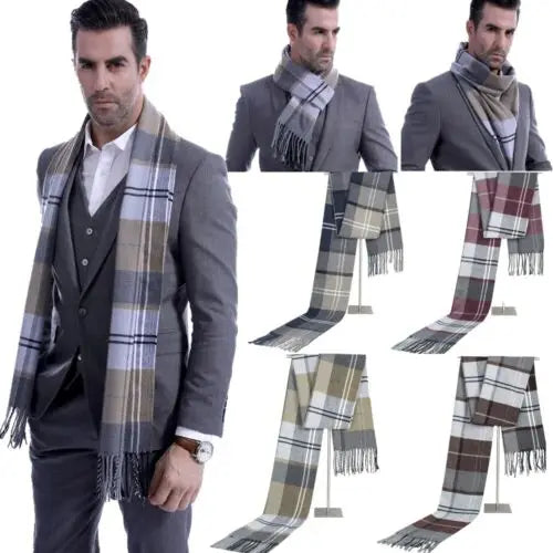 Herren Schal Winterschal Stola Schlauchschal Halstuch Wollschal Strickschal Loop