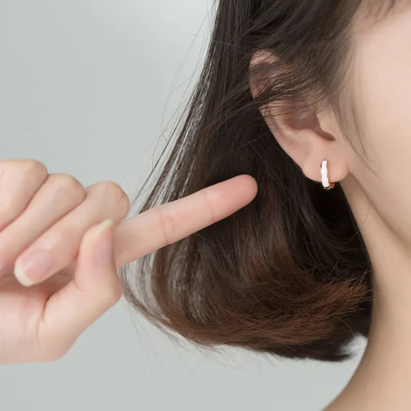 1 Paar Creolen aus 925 Sterling Silber Ohrringe Zirkonia Ohrstecker NEU