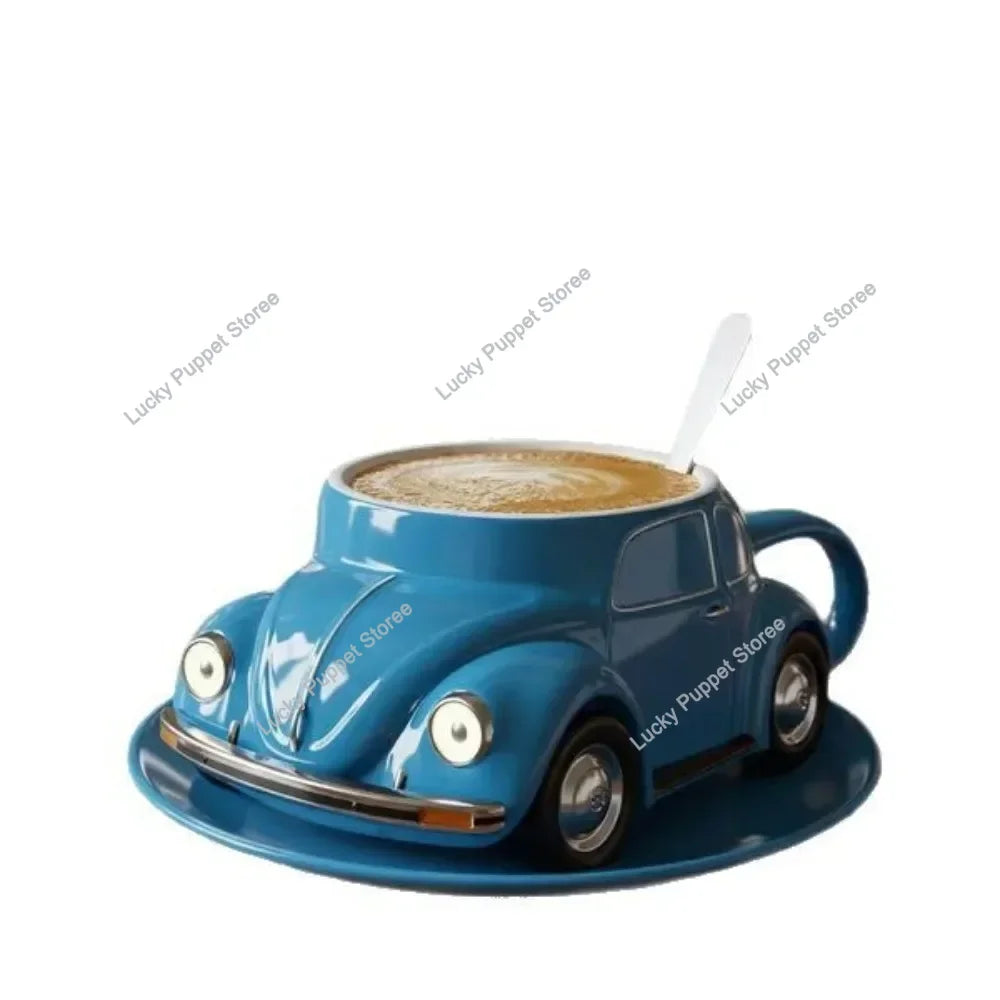 Edelstahl Kaffeebecher Mug VW Beetle-Motiv Kaffeetasse Becher Tasse Geschenk