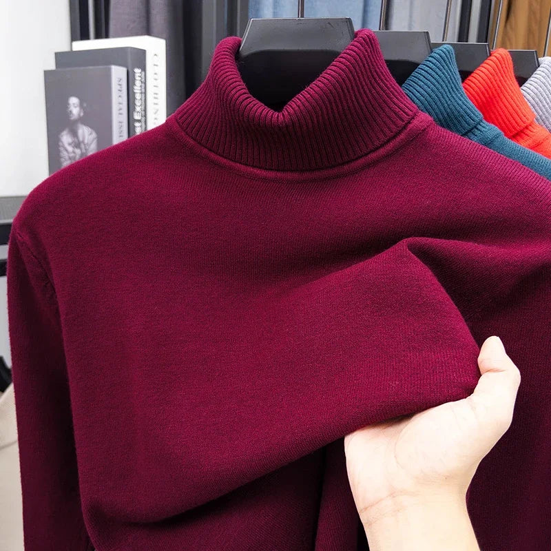 Herren Rollkragen Pullover Sweatshirt Leichter Pulli Sweater Shirt Langarmshirt