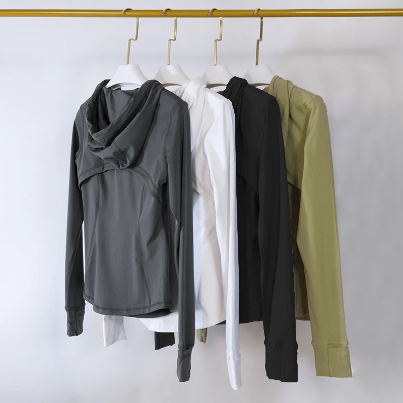 Damen Sweatshirt Hoodie Shirt Fitness Gym Jacke Windbreaker Yoga Sportswear