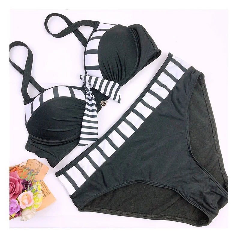 Damen Bademode Böhmisch Brasilianischer Bikini Set Sexy Push Up Tanga Badeanzug