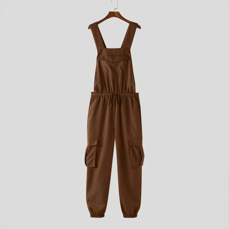 Männer Latzhose Hose Harems Pumphosen Pluderhosen Jogger Overalls Streetwear
