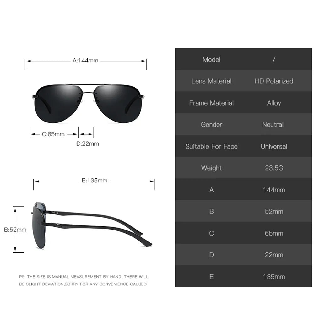 Aluminium Herren Sonnenbrille Polarisiert UV400 Schutz HD Fahren Pilotenbrille