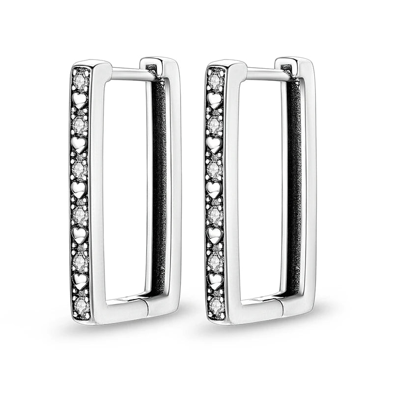 Creolen 925 Silber Ohrringe Zirkonia | Hypoallergen | Luxus Ohrstecker Geschenk