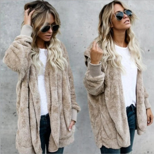 Teddy Kapuzenpullover Hoodie Pulli Damen Kapuzenpulli Jacke Kapuzenjacke