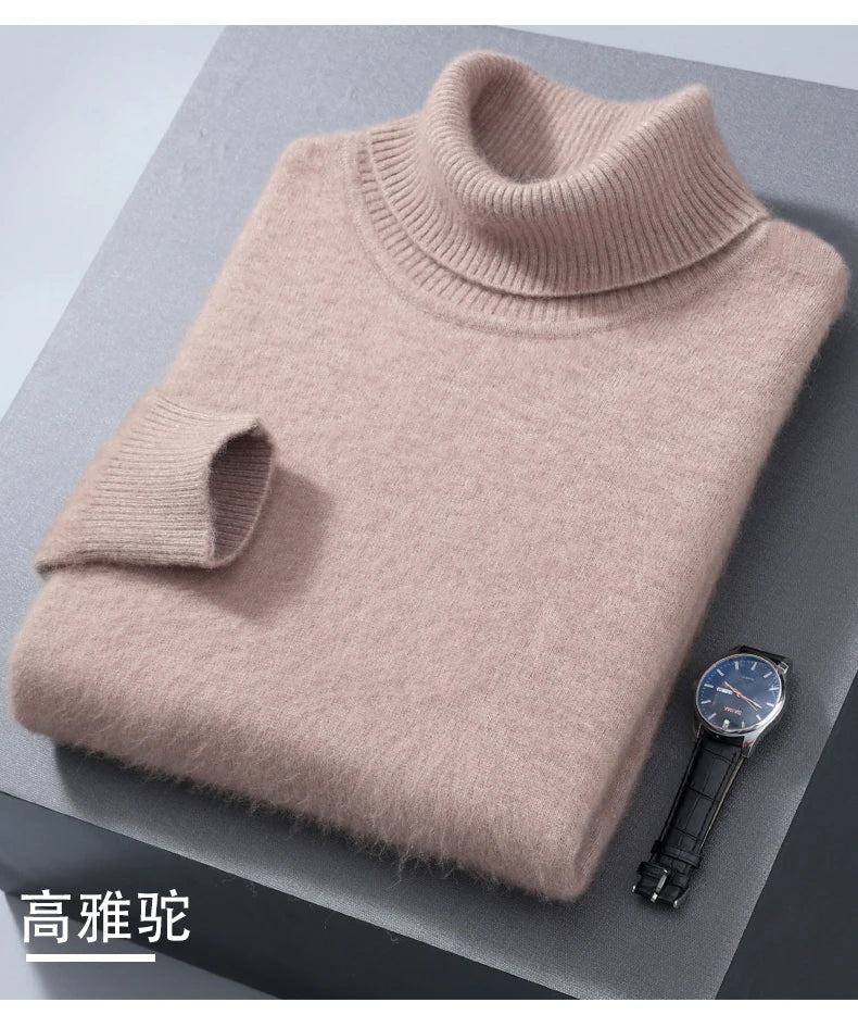 Herren Rollkragen Pullover Sweatshirt Langarm Pulli Sweater Shirt 100% Kaschmir