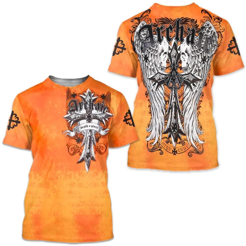Herren Fashion Vintage 3D T-Shirt Rundhals Unisex Sommer Streetwear