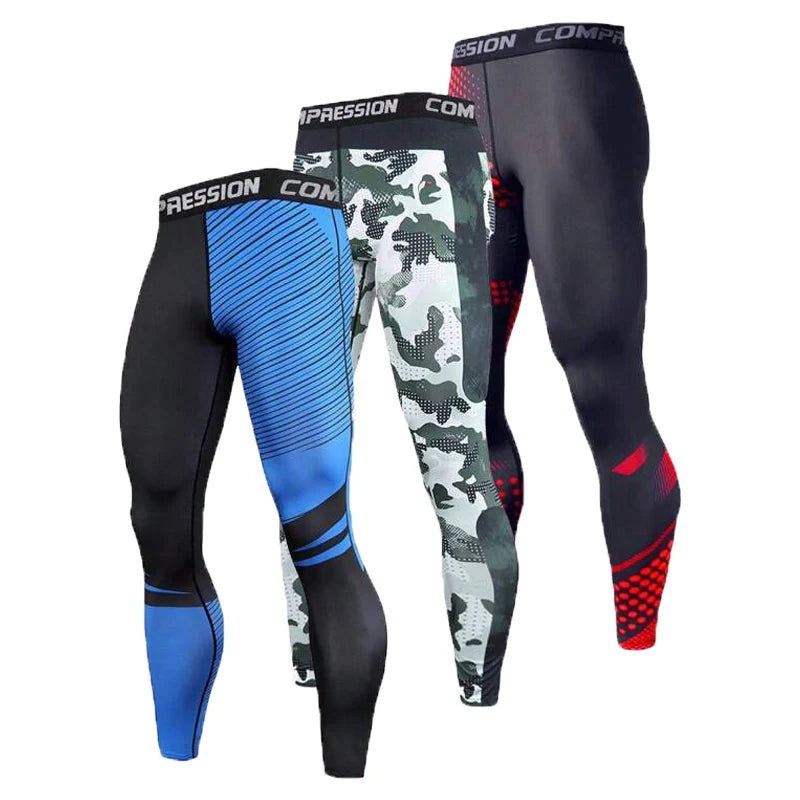 Pantaloni a Compressione da Uomo Leggings Calcio Corsa Palestra Leggins Calza