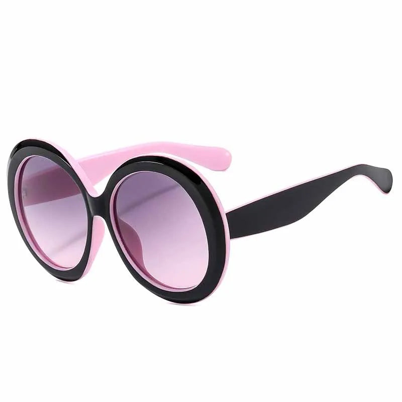 Damen Sonnenbrille Designer Luxus Brille Runde Übergröße Gläser Vintage UV400