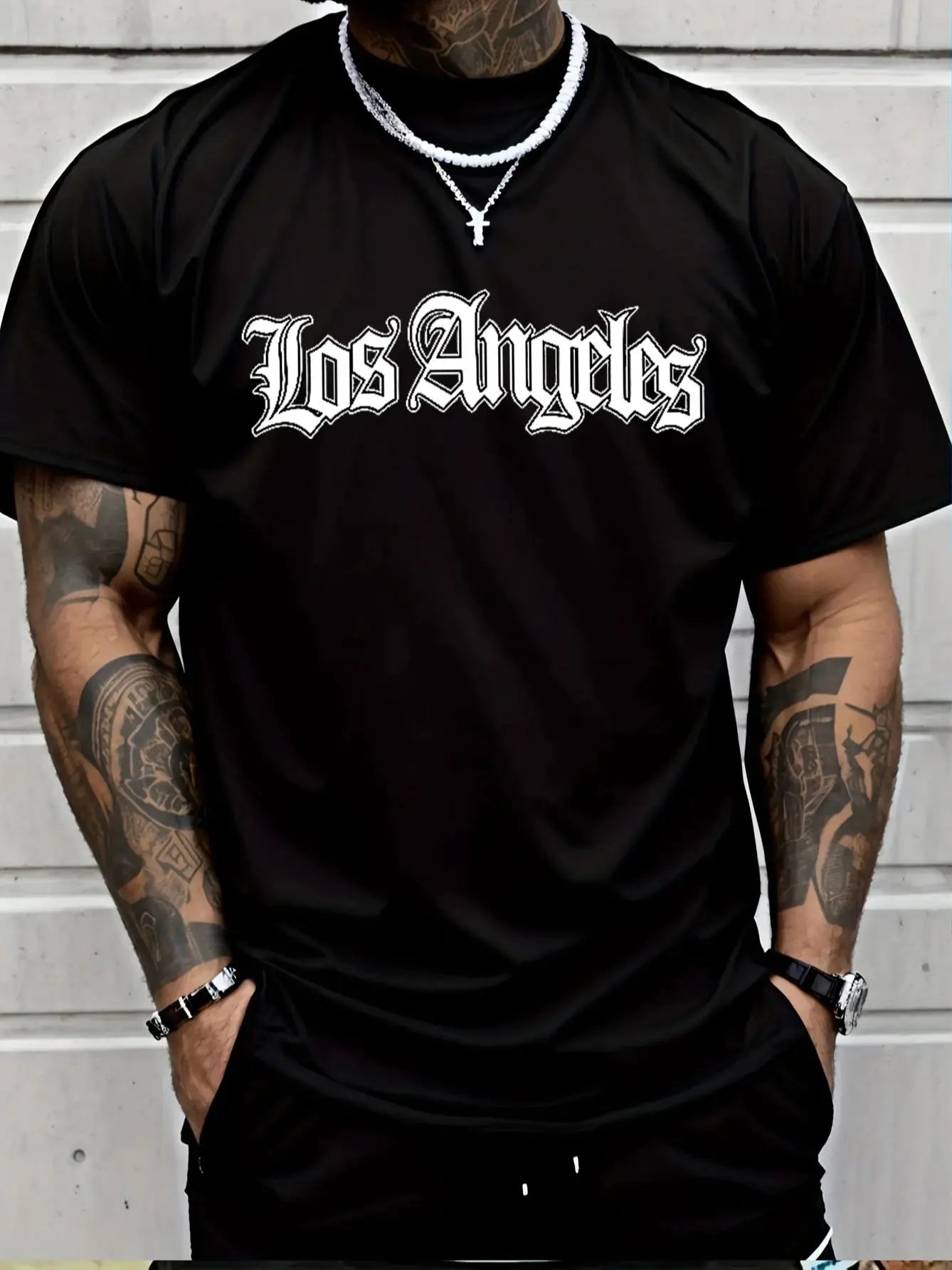 Herren T-Shirt Los Angeles Shirt Rundhals Streetwear Tank Top Hemd Polohemd