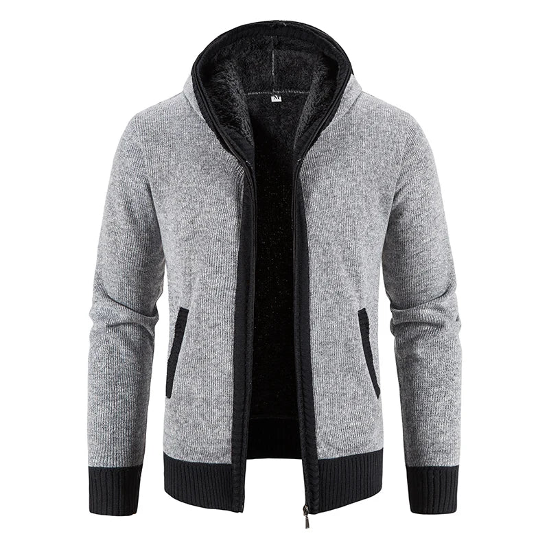 Herren Herbst Jacke Übergangsjacke Warme Sweatjacke Zipper Sweater Strickjacke