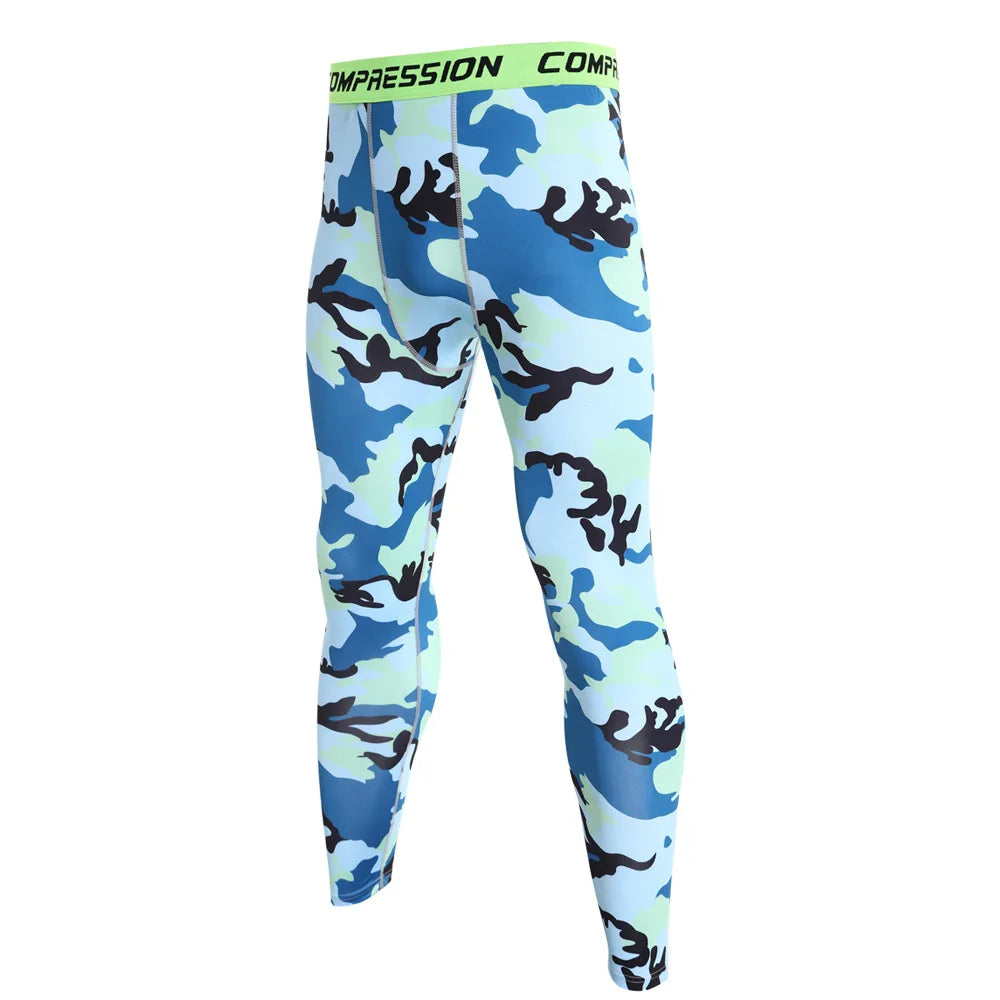 Pantaloni a Compressione da Uomo Leggings Calcio Corsa Palestra Leggins Calza