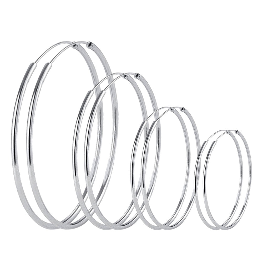 1 Paar Creolen aus 925 Sterling Silber Ohrringe 3/4/5/6CM Ohrschmuck Ohrstecker