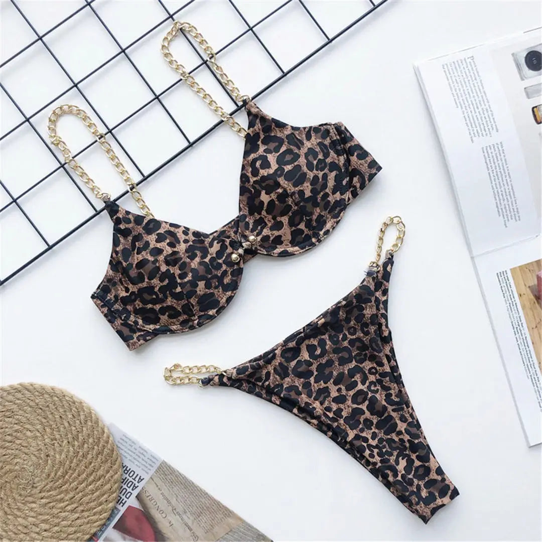 Frauen Bademode High Cut Bikini Set Sexy Push Up Badeanzug Damen Tanga Swimwear