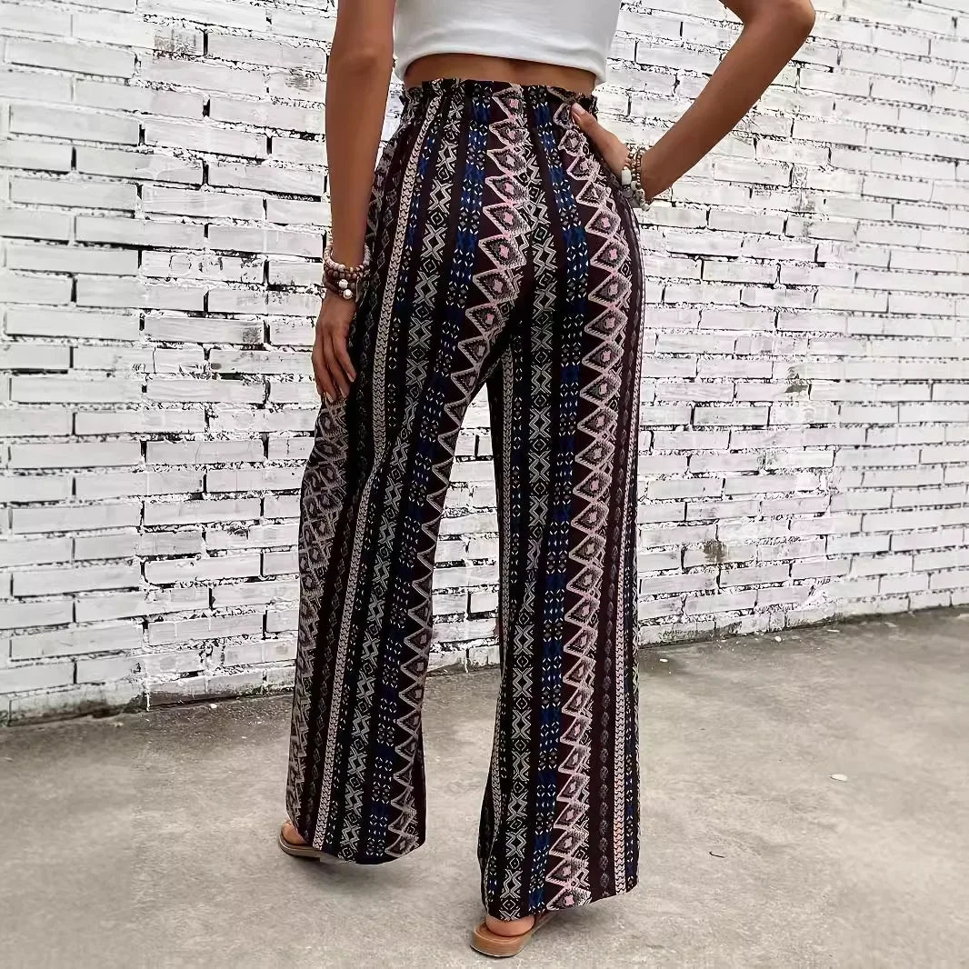 Damen Yoga Hose Bootcut Hüftjeans Hippie Retro Flared Leggins Bohemian Style