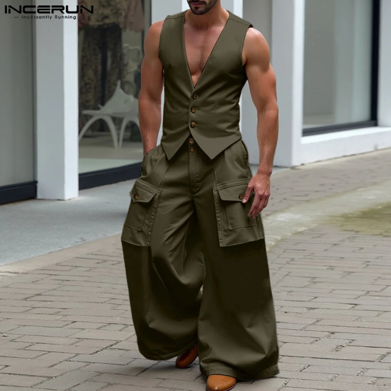 2 Tlg Set Männer Hose Weste Haremshosen Pumphosen Pluderhosen Hosenrock Herren