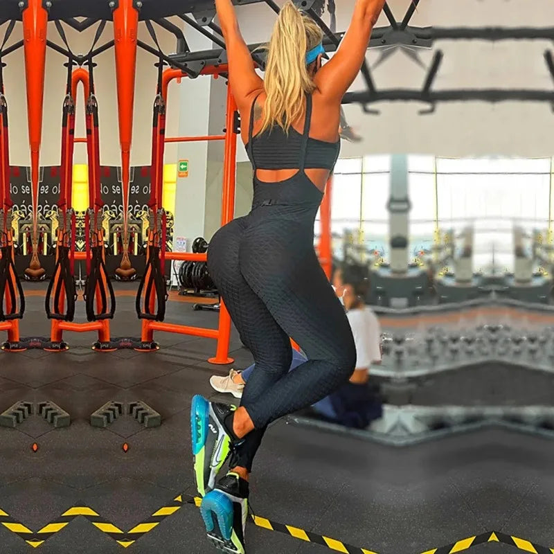 Yoga Fitness Anzug Gym Stretch Leggings Jogging Overalls Top Push Up Sports